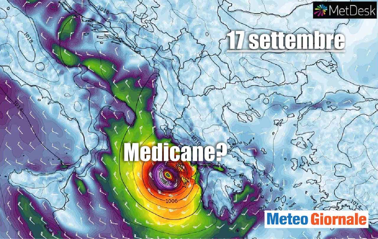 Il probabile MEDICANE (Uragano Mediterraneo) Cassilda fa paura