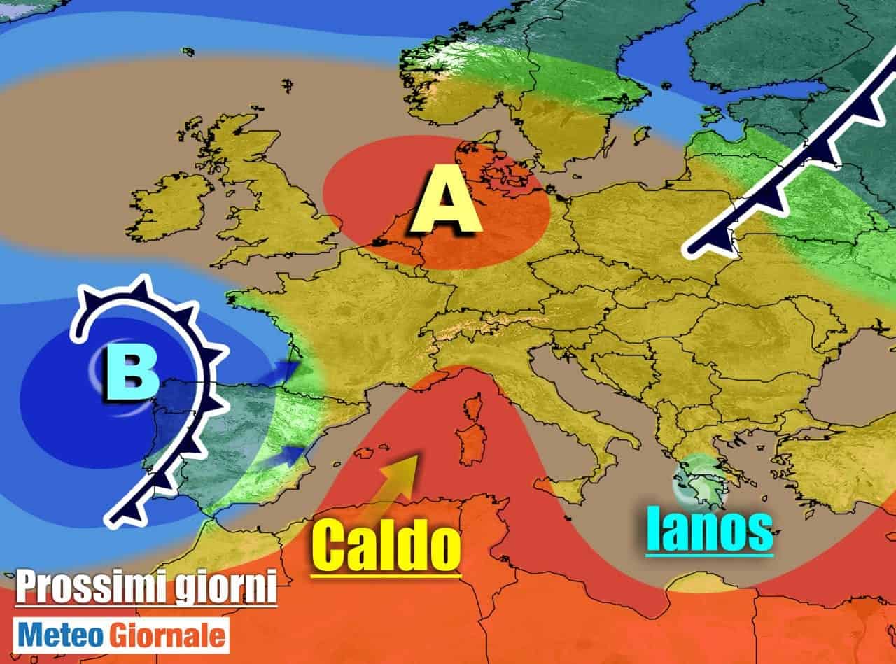 METEO sino al 23 Settembre. URAGANO verso la Grecia, TEMPORALI dal weekend