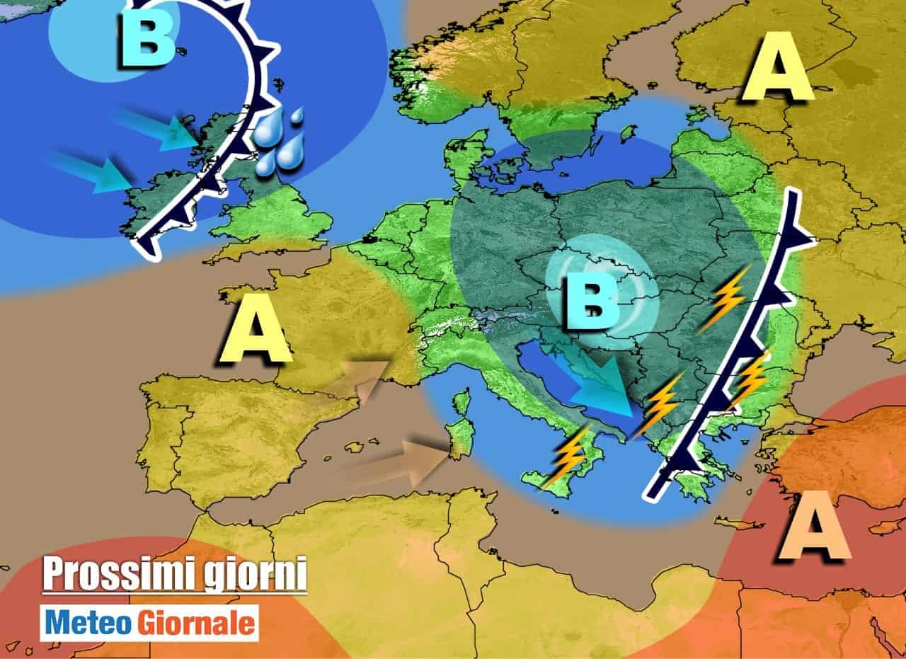 METEO 7 Giorni. Avvio settimana con PIOGGIA e FREDDO, poi tregua momentanea