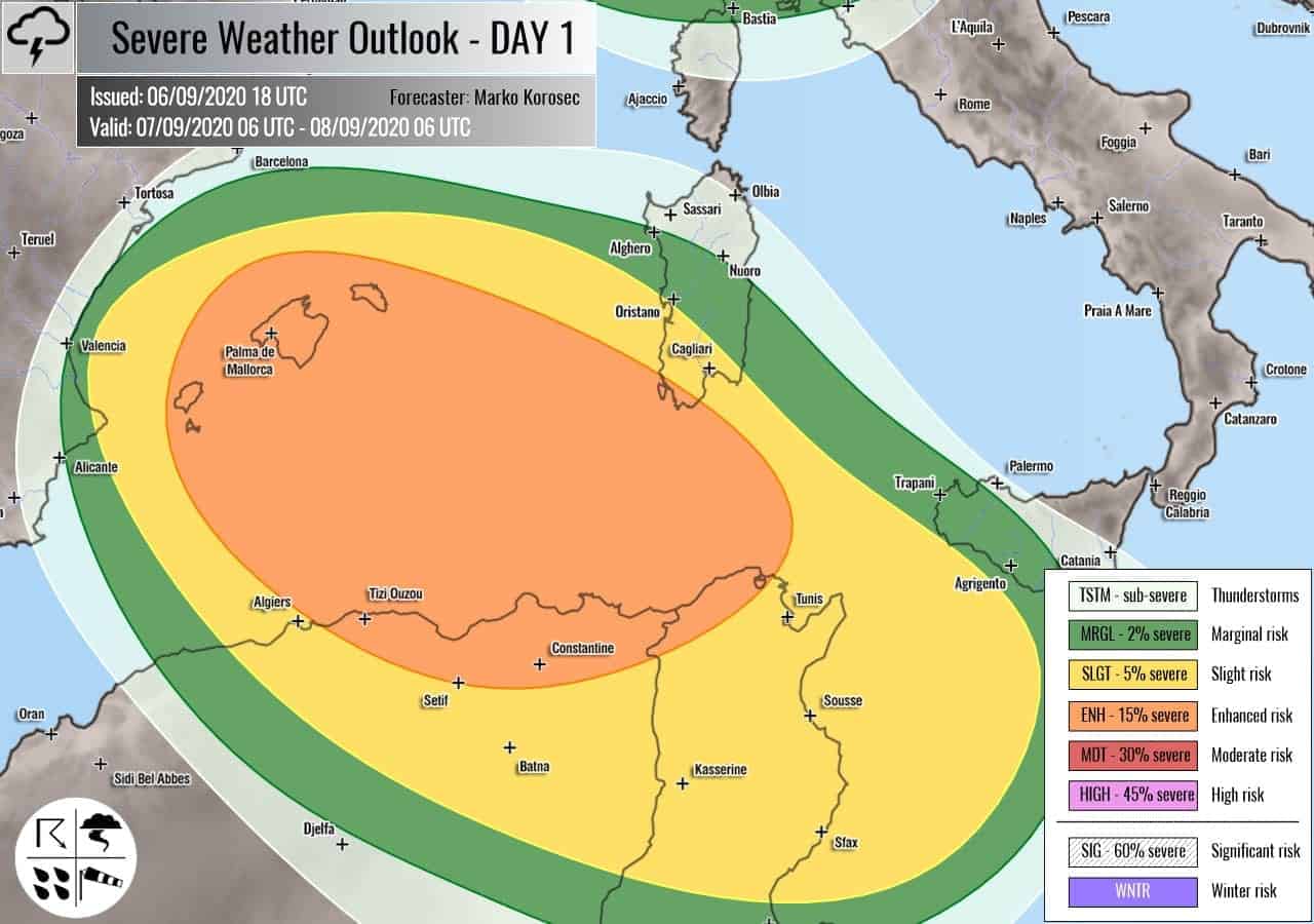Lunedì da INCUBO nel Mediterraneo sudoccidentale: possibile CICLONE
