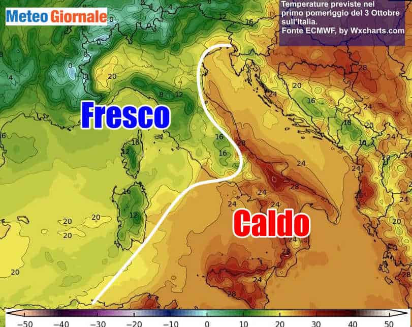 Torna il caldo d’ottobre. Temperature anche sopra i 30 gradi, vediamo dove