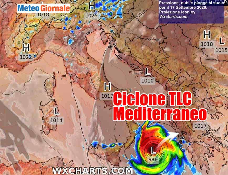 Meteo. Improvviso sviluppo di un TLC sul Mediterraneo, dettaglio previsioni