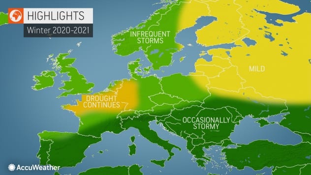 La visione di AccuWeather per l'inverno in Europa