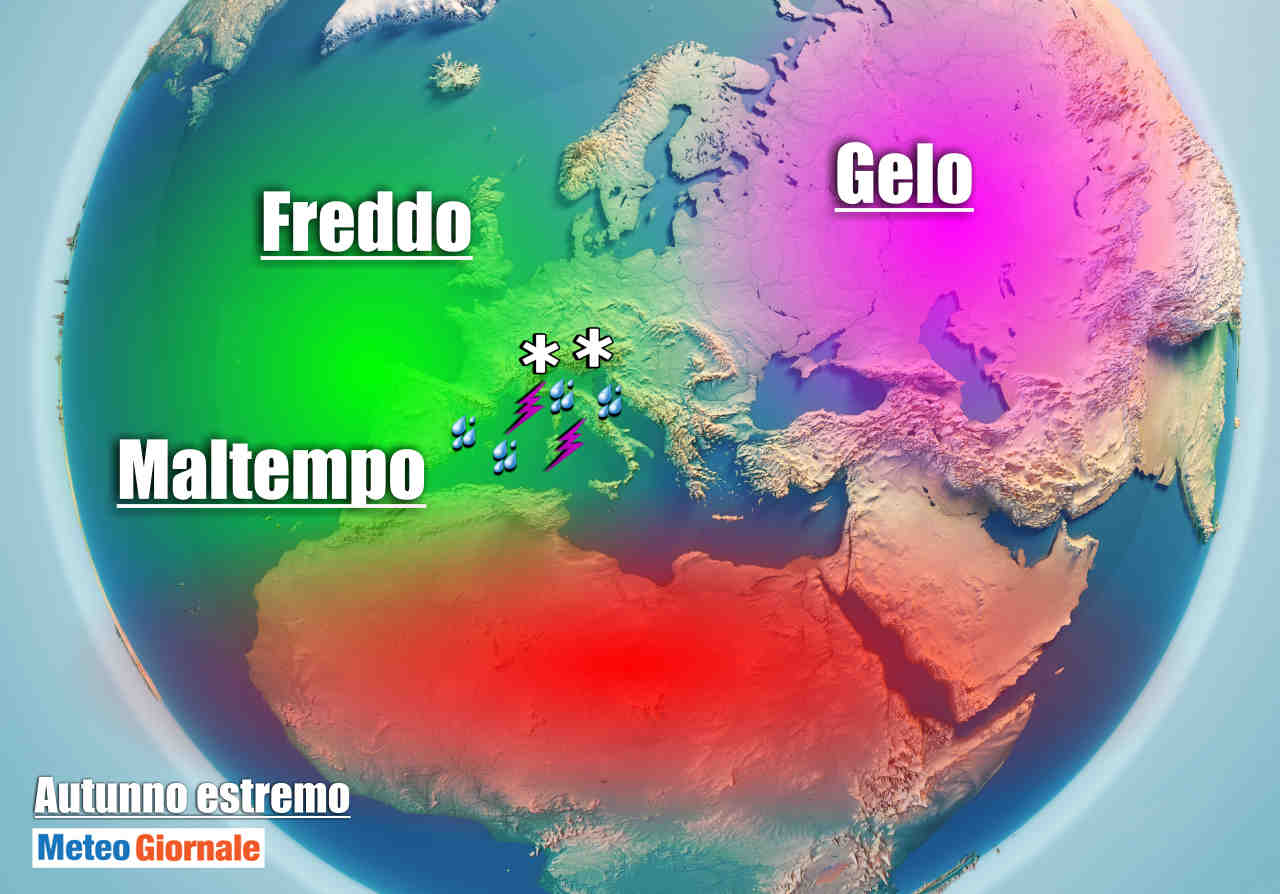 Masse d'aria in movimento verso lo scenario europeo: gelo dalla Siberia. Aria artica, aria oceanica. In Italia avrà un ruolo non trascurabile il caldo del Sahara e delle acque del Mar Mediterraneo.
