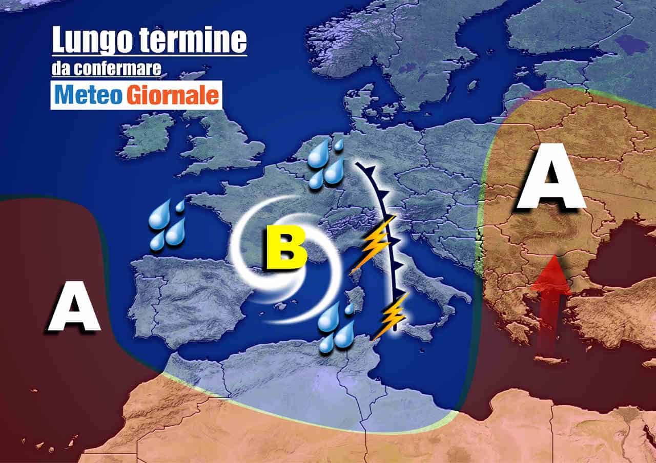 Meteo Italia nel lungo termine: spesso MALTEMPO, super PIOGGE in arrivo