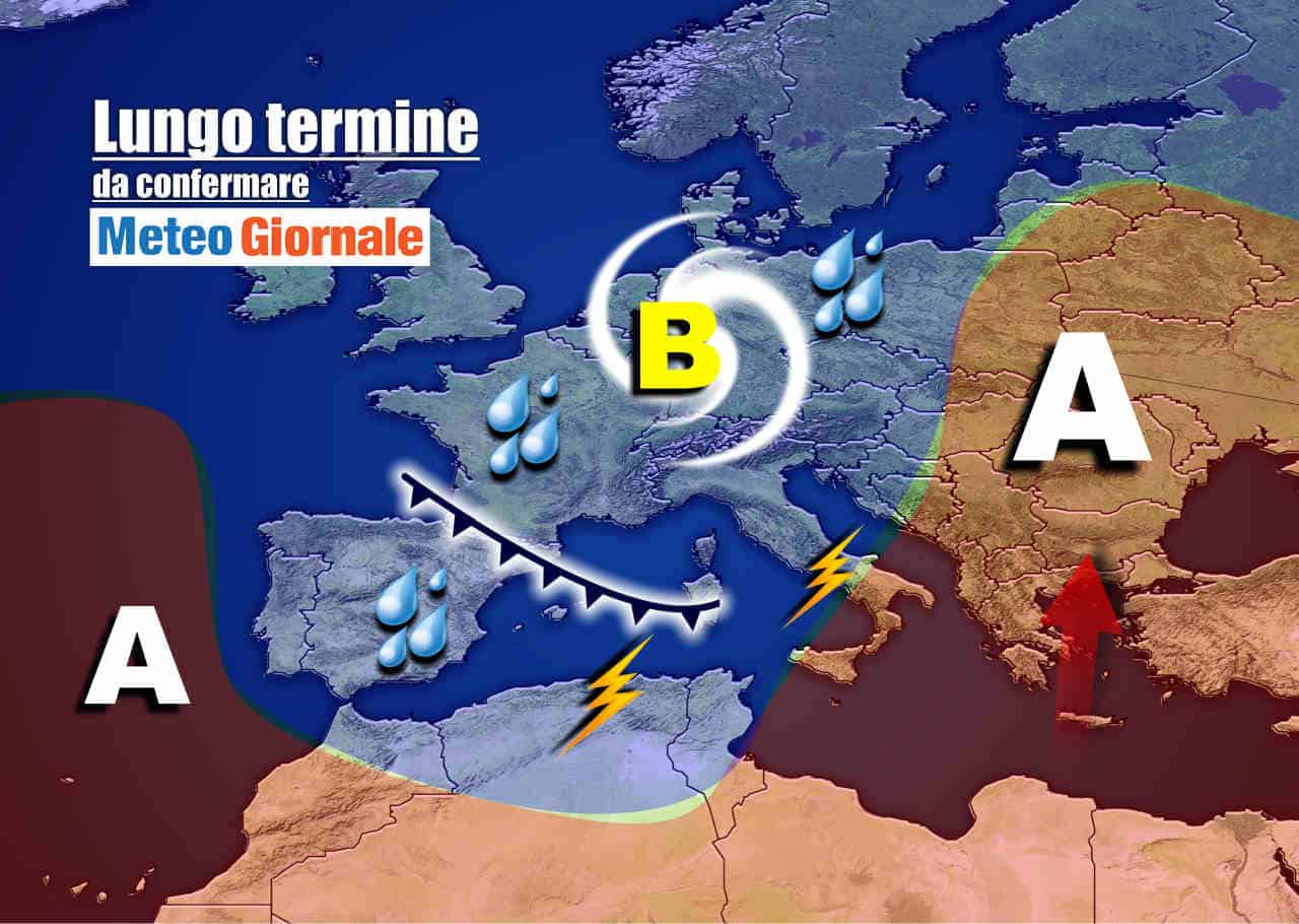 Meteo Italia: lungo termine, con PIOGGE, FREDDO, NEVE sui monti