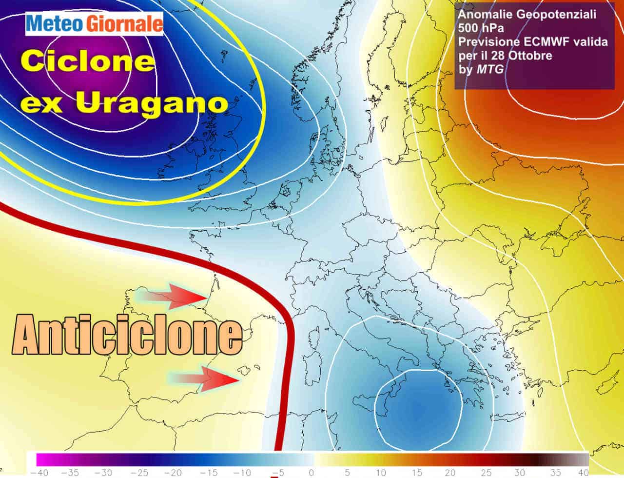 Potente ciclone ex uragano verso l’Europa, gli effetti previsti sull’Italia