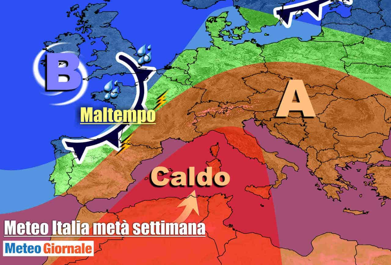 Il forte anticiclone africano proteso sull'Italia