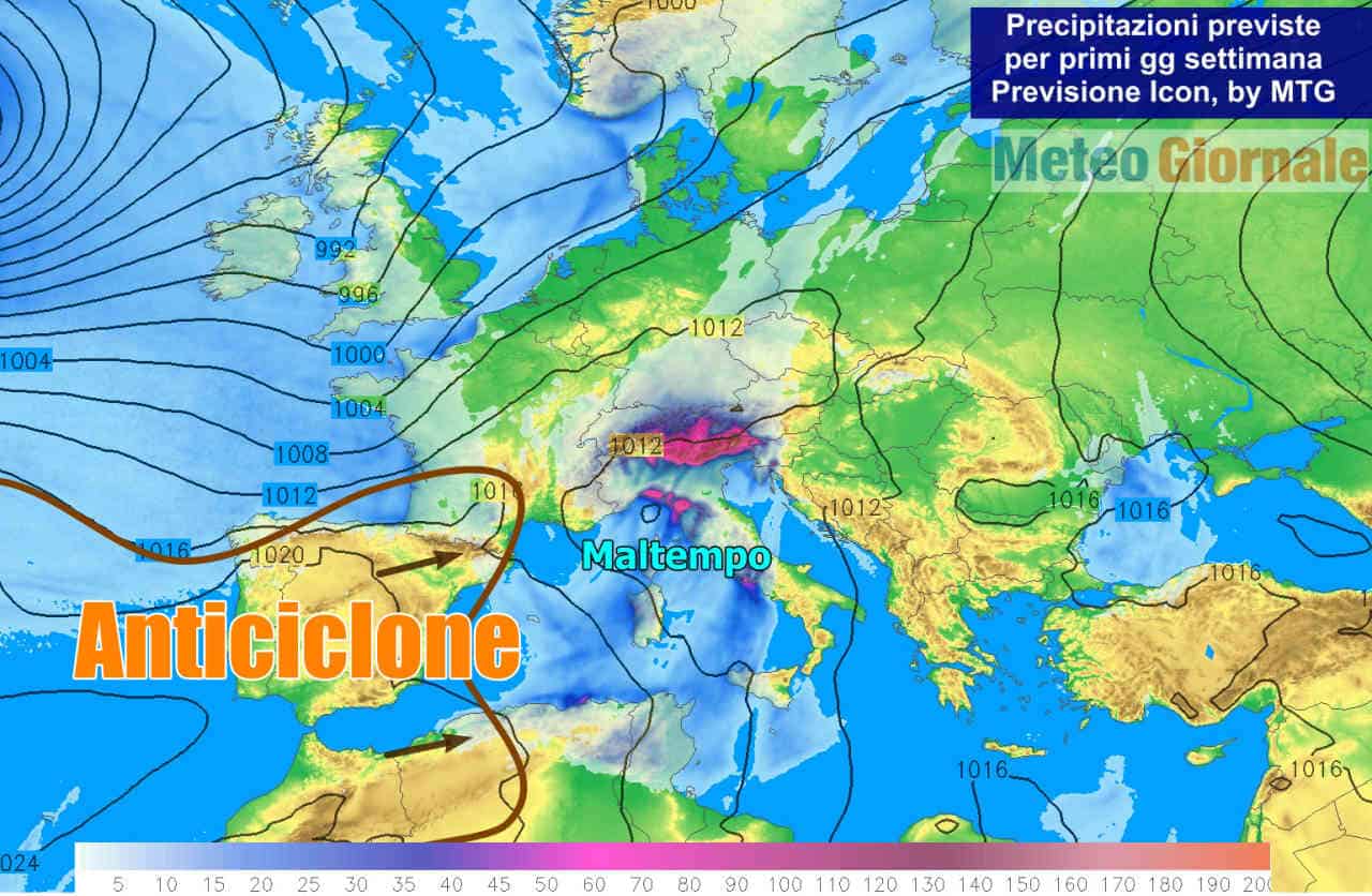 Meteo prossima settimana, la tendenza. Tra MALTEMPO e ANTICICLONE