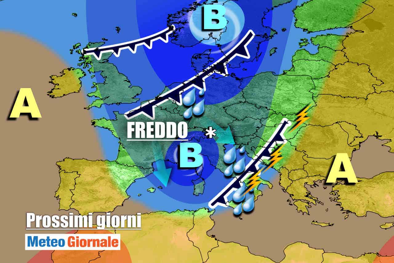 Previsioni meteo inizio settimana
