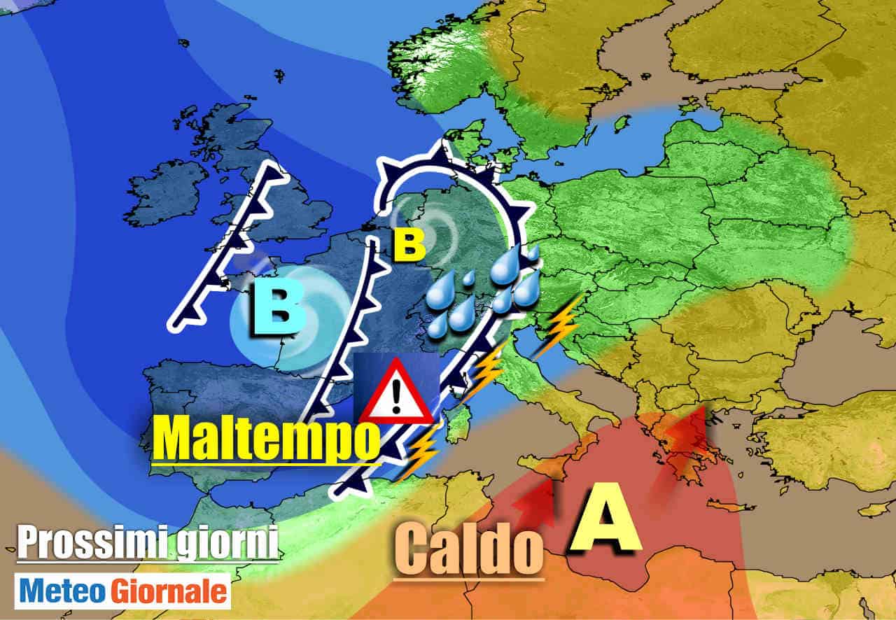 METEO 7 Giorni. Imminente FORTE MALTEMPO con NUBIFRAGI su parte d’Italia