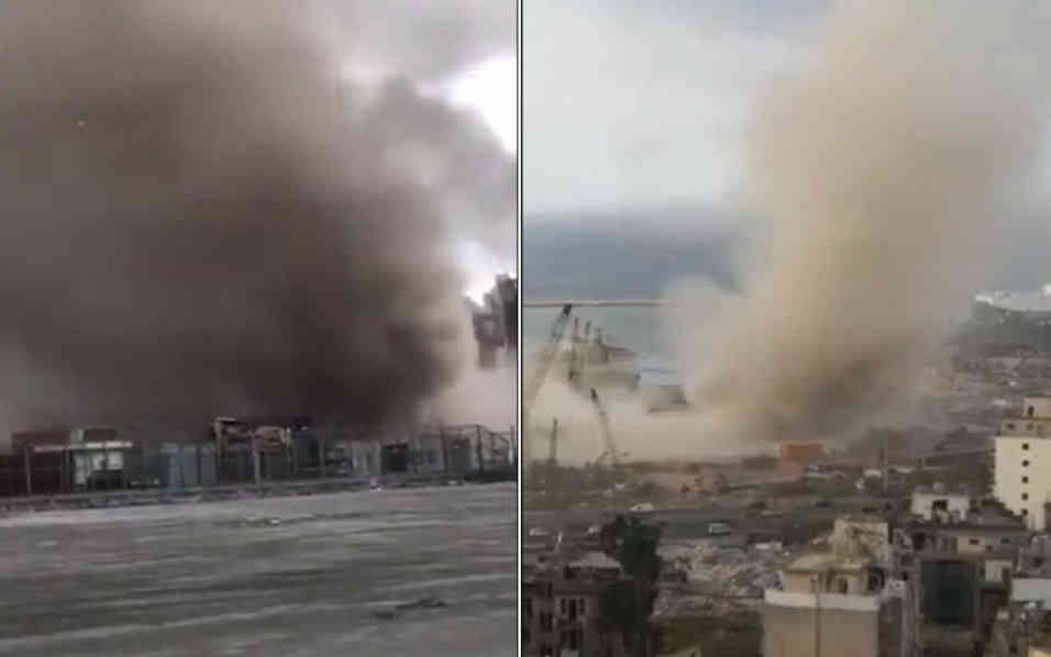 TORNADO si abbatte su Beirut, nell’area della maxi esplosione. VIDEO