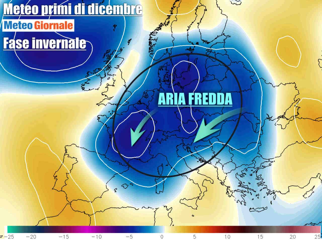 Le anomalie termiche attorno al 2 dicembre