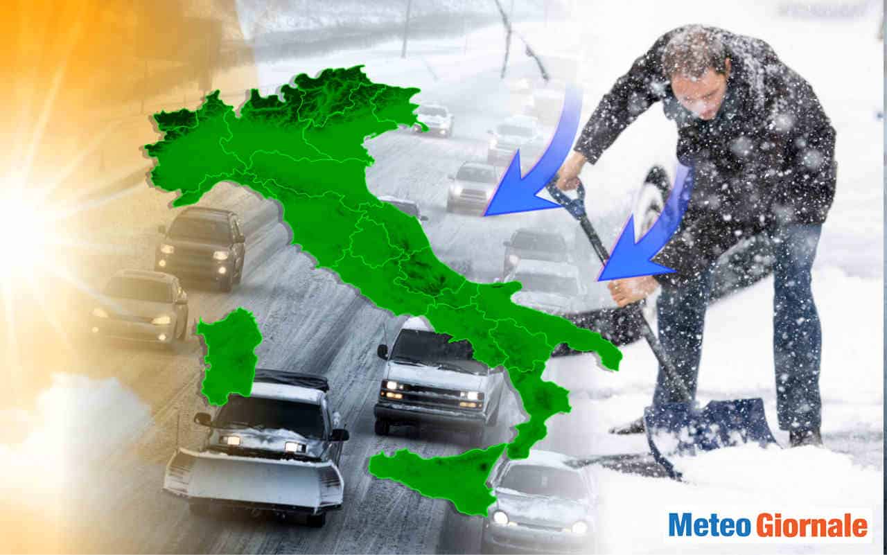 Freddo invernale con meteo nevoso.