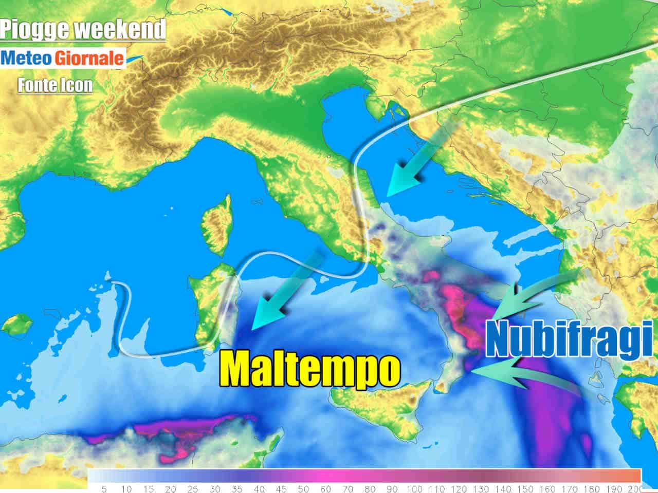 Weekend ancora turbolento sulle regioni del Sud ed Isole