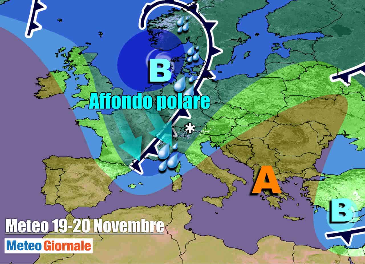 Evoluzione meteo seconda parte di settimana