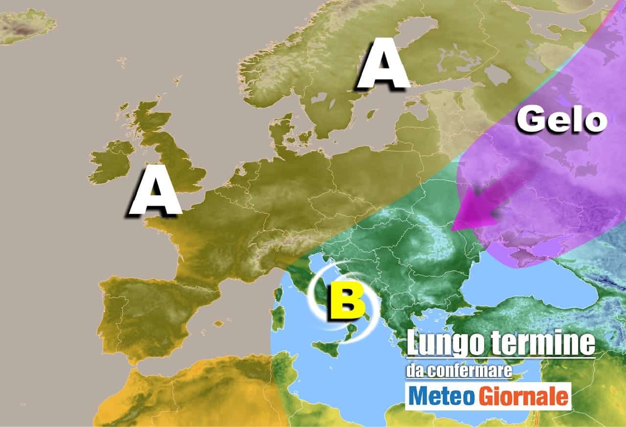 Meteo Italia sul lungo termine fortemente invernale, a colpi di maltempo