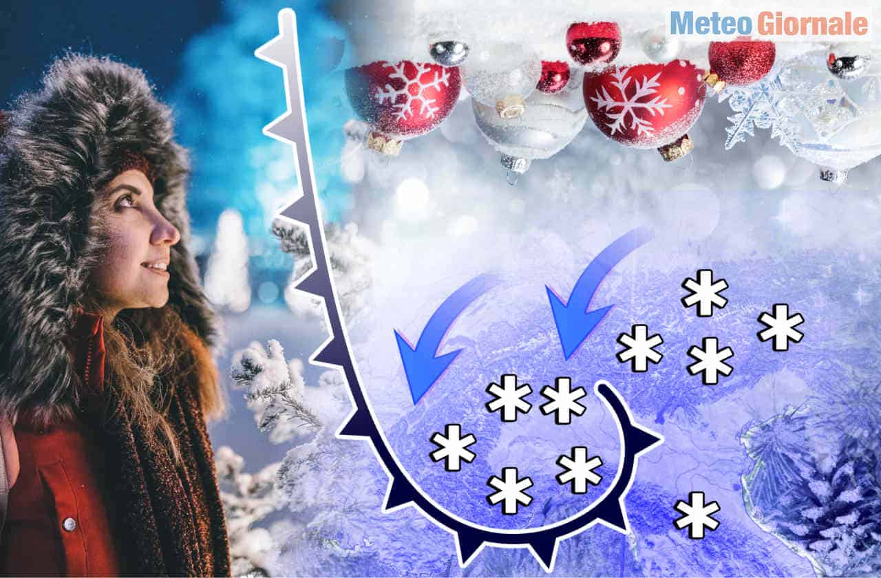 Natale, e poi Lunedì 28 la Nevicata del Decennio. Previsione meteo