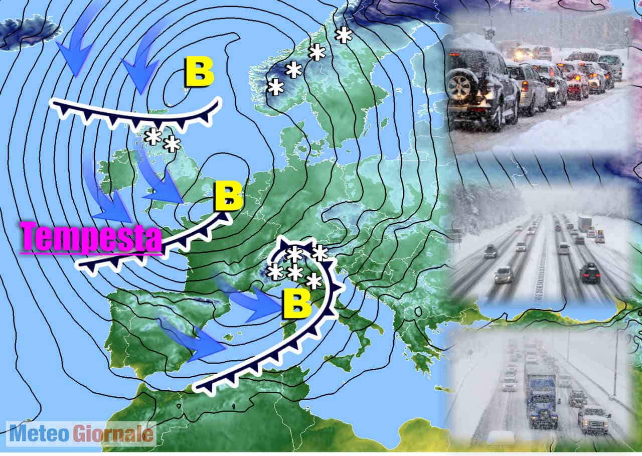 Meteo con Tempesta Invernale pronta a scatenarsi con Neve
