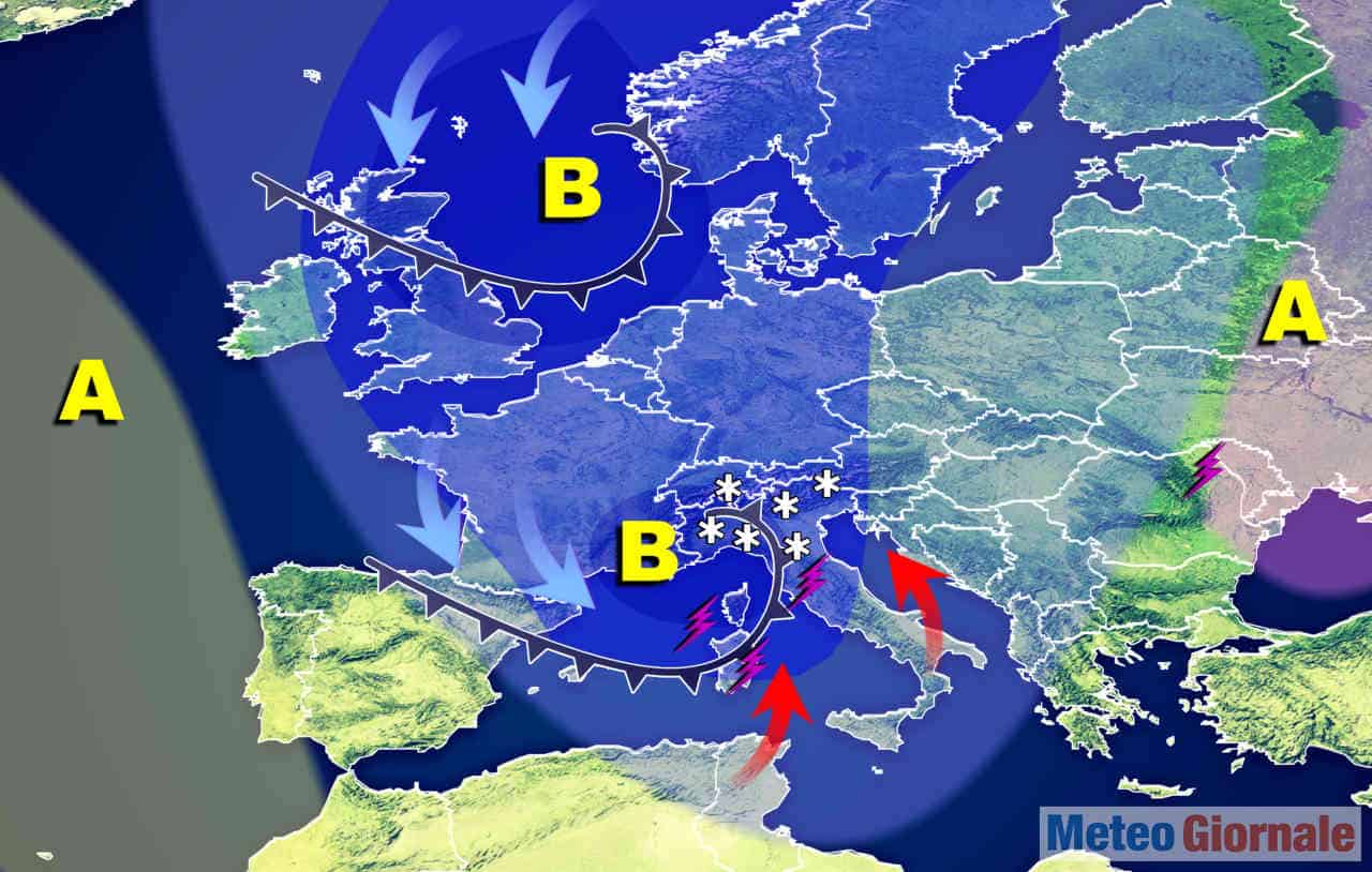 CONFERMA: meteo con Neve forte al Nord Italia. Bufere altrove