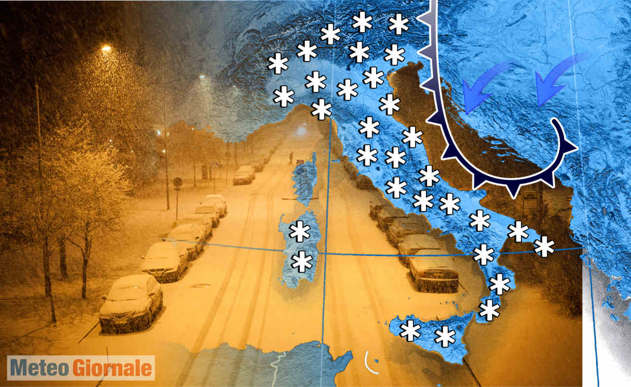 Il Meteo Italia coperta dalla neve. L’evento