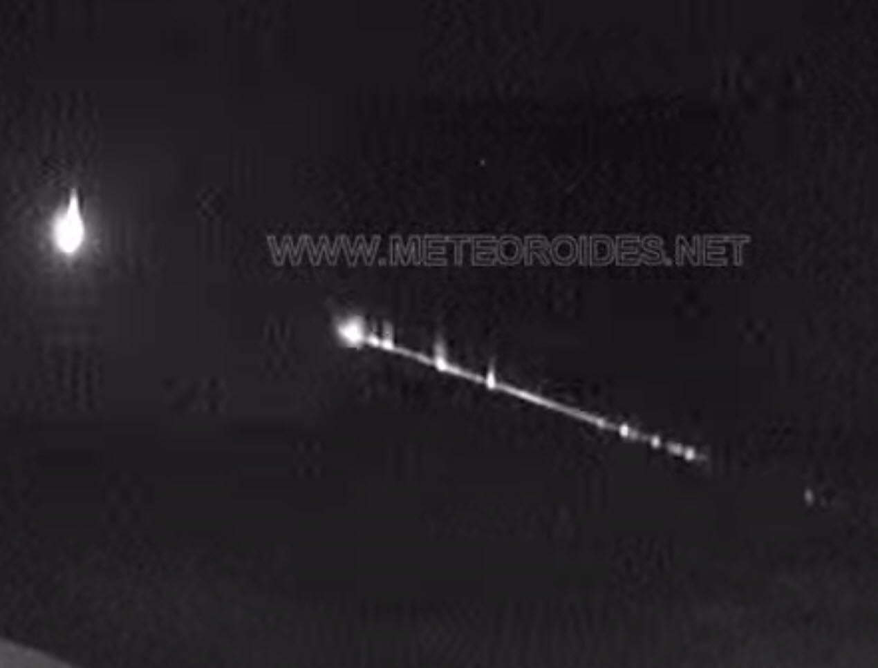 Meteorite sorvola il Mediterraneo. Video dalla Spagna