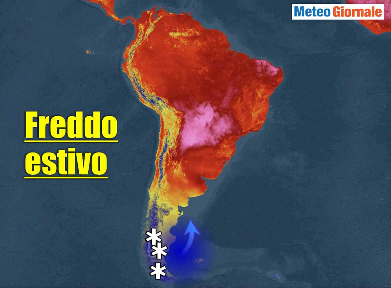 America Latina, piomba la neve estiva dal Polo Sud