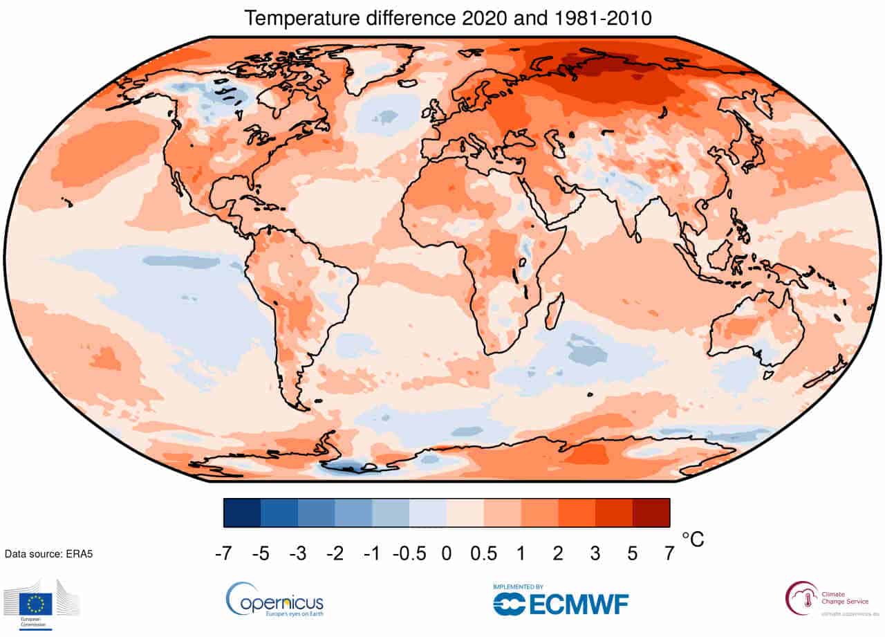 Emergenza clima: 2020 l’anno più caldo di sempre, in un meteo estremo