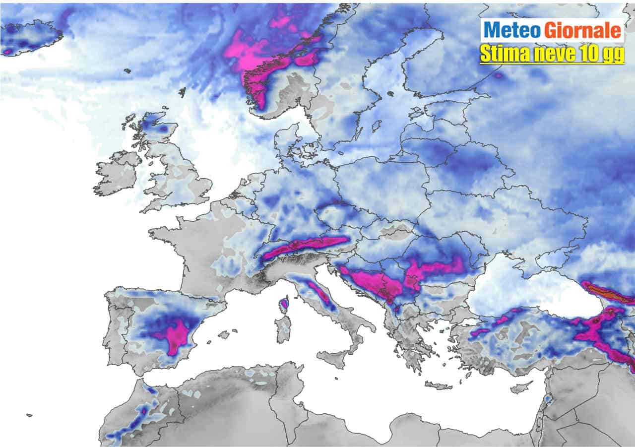meteo europa neve 10 giorni