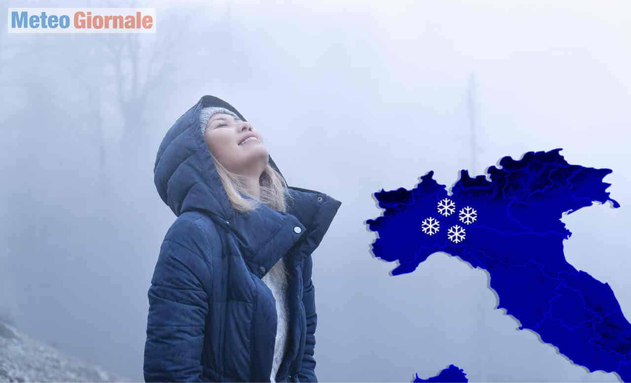 Valle Padana è una Siberia gelida. Meteo prossime 24 con neve e gelicidio