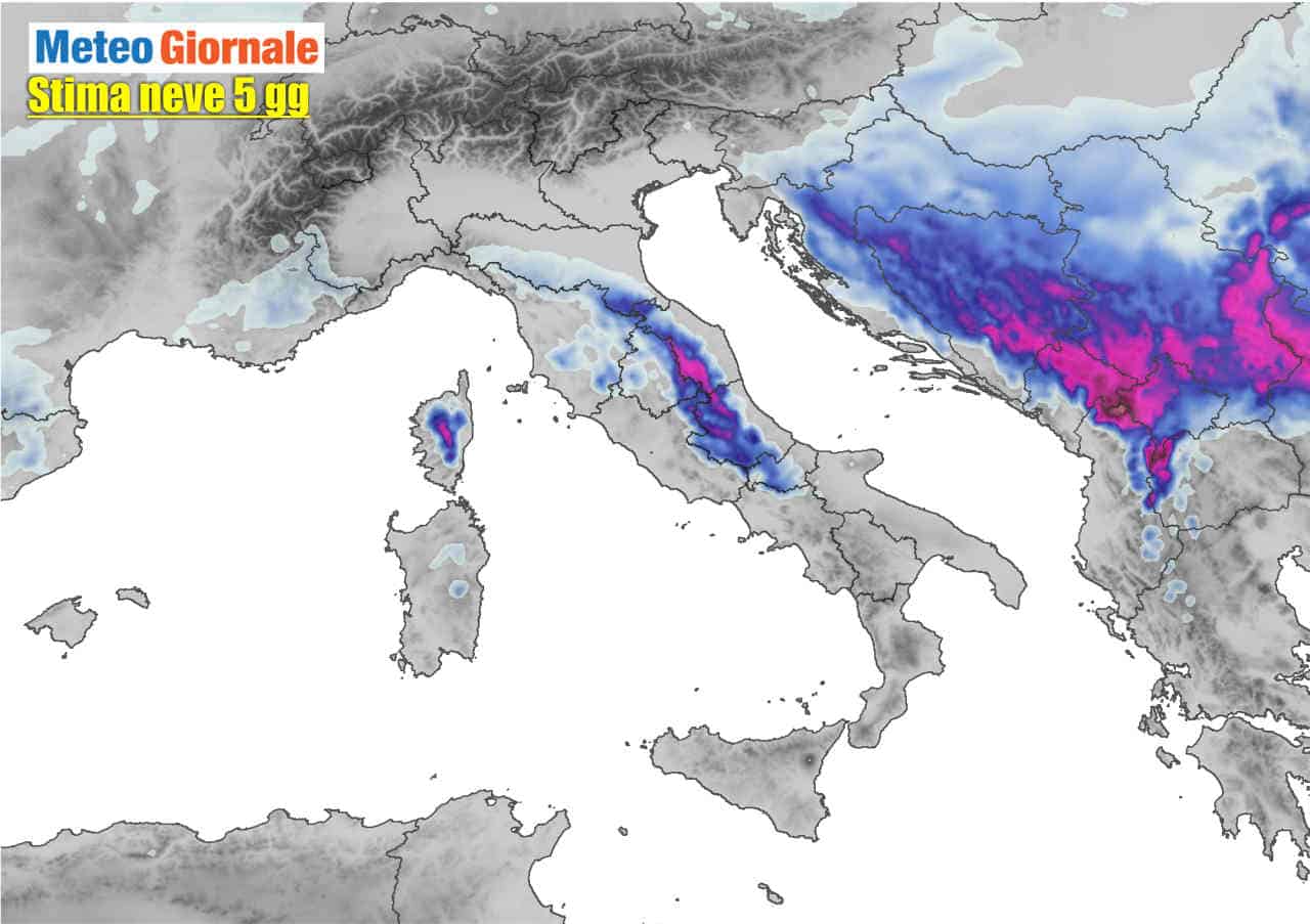 meteo italia neve 5 giorni