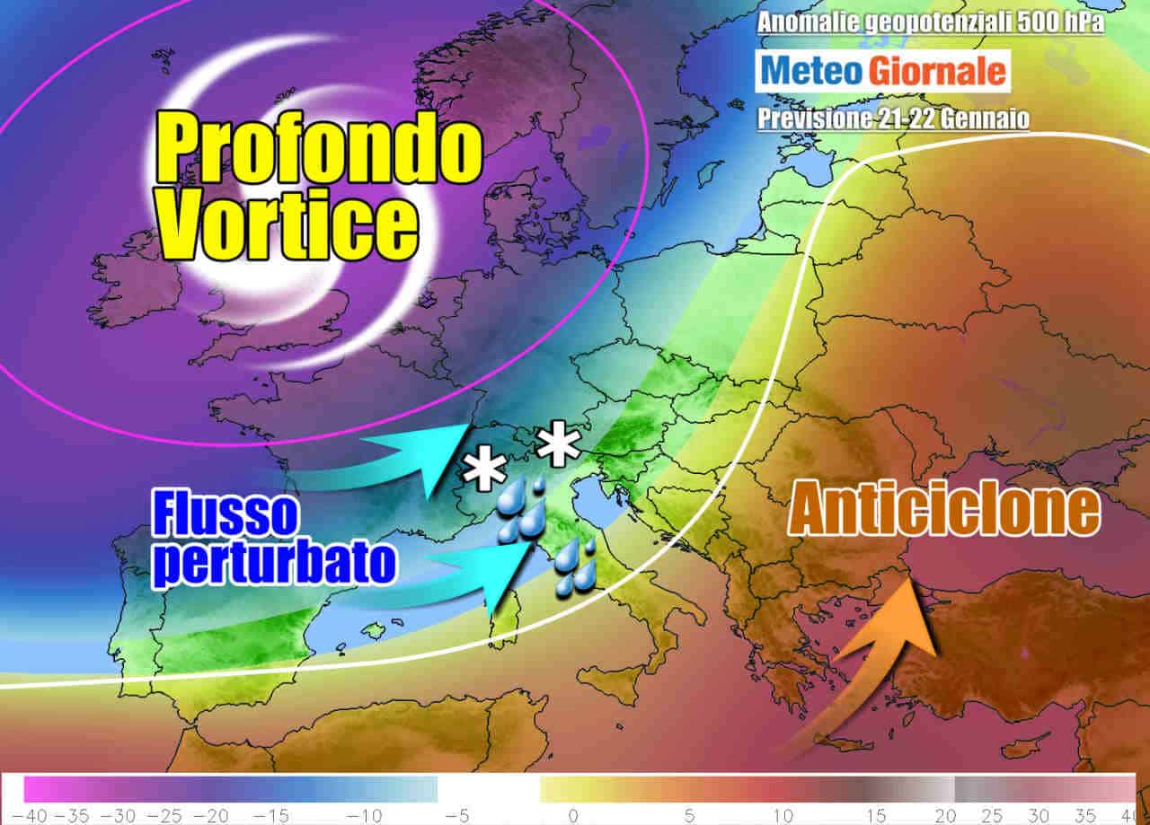 Evoluzione meteo verso il maltempo del weekend