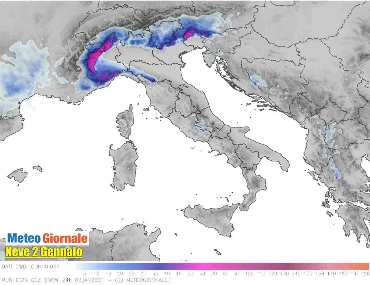 neve 2 gennaio