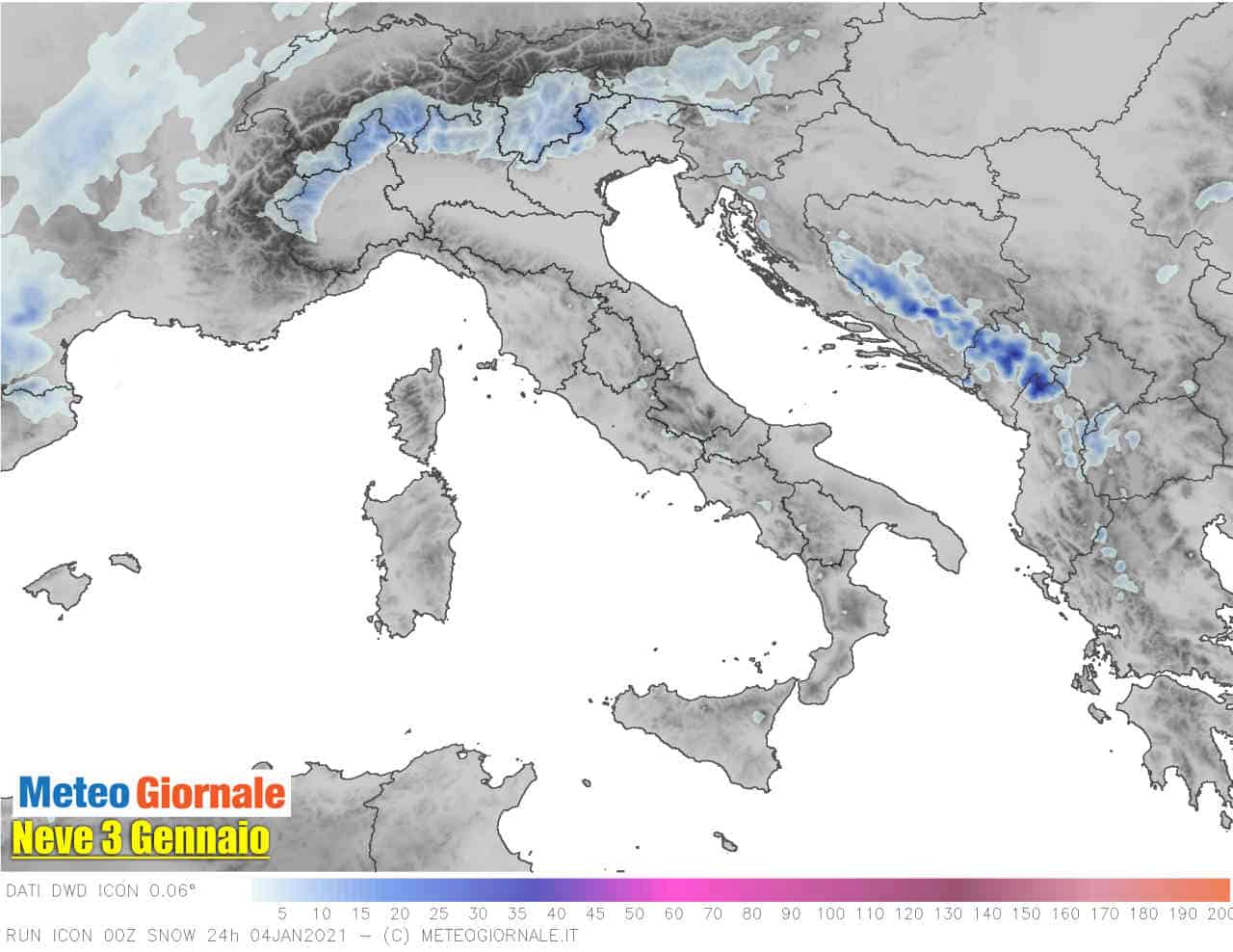neve 3 gennaio