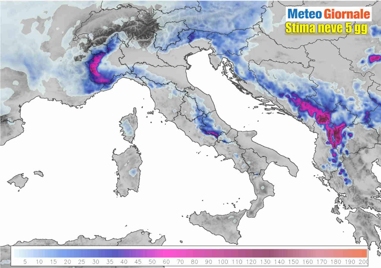 previsioni meteo neve italia