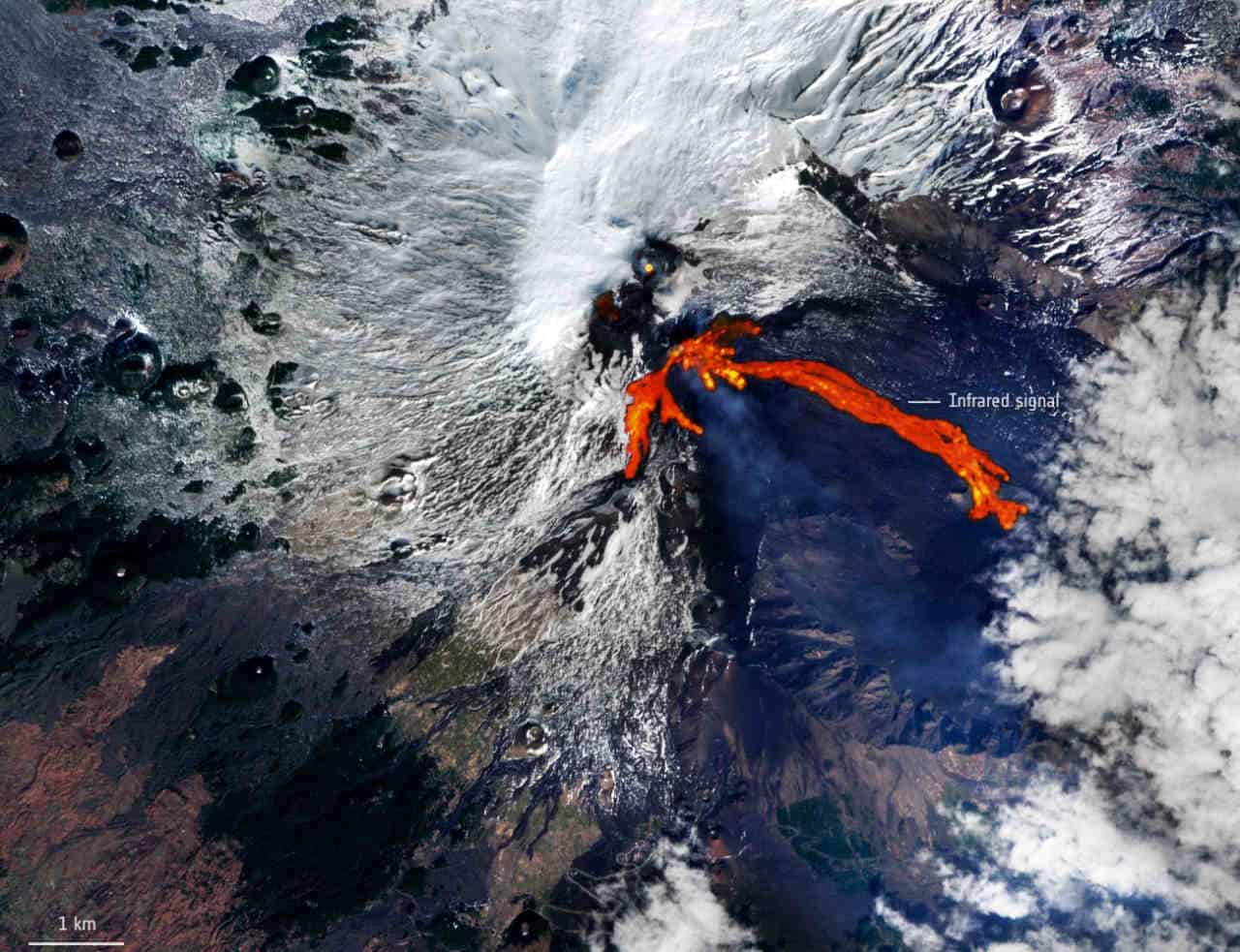 Etna, l’incredibile eruzione vista dallo Spazio