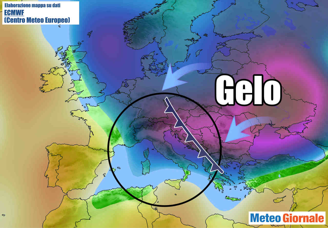 meteo gelido verso italia