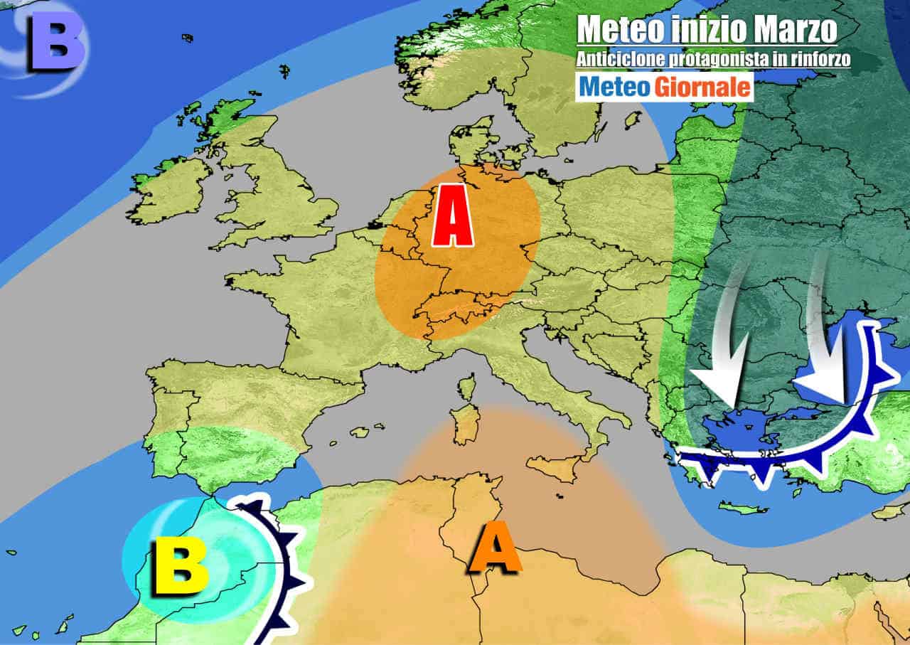 Evoluzione meteo inizio marzo