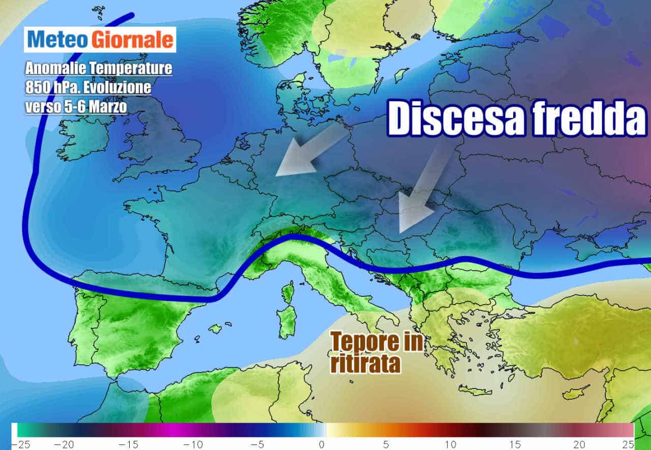METEO Italia. Ancora tepore, ma dopo metà settimana tornerà l’inverno