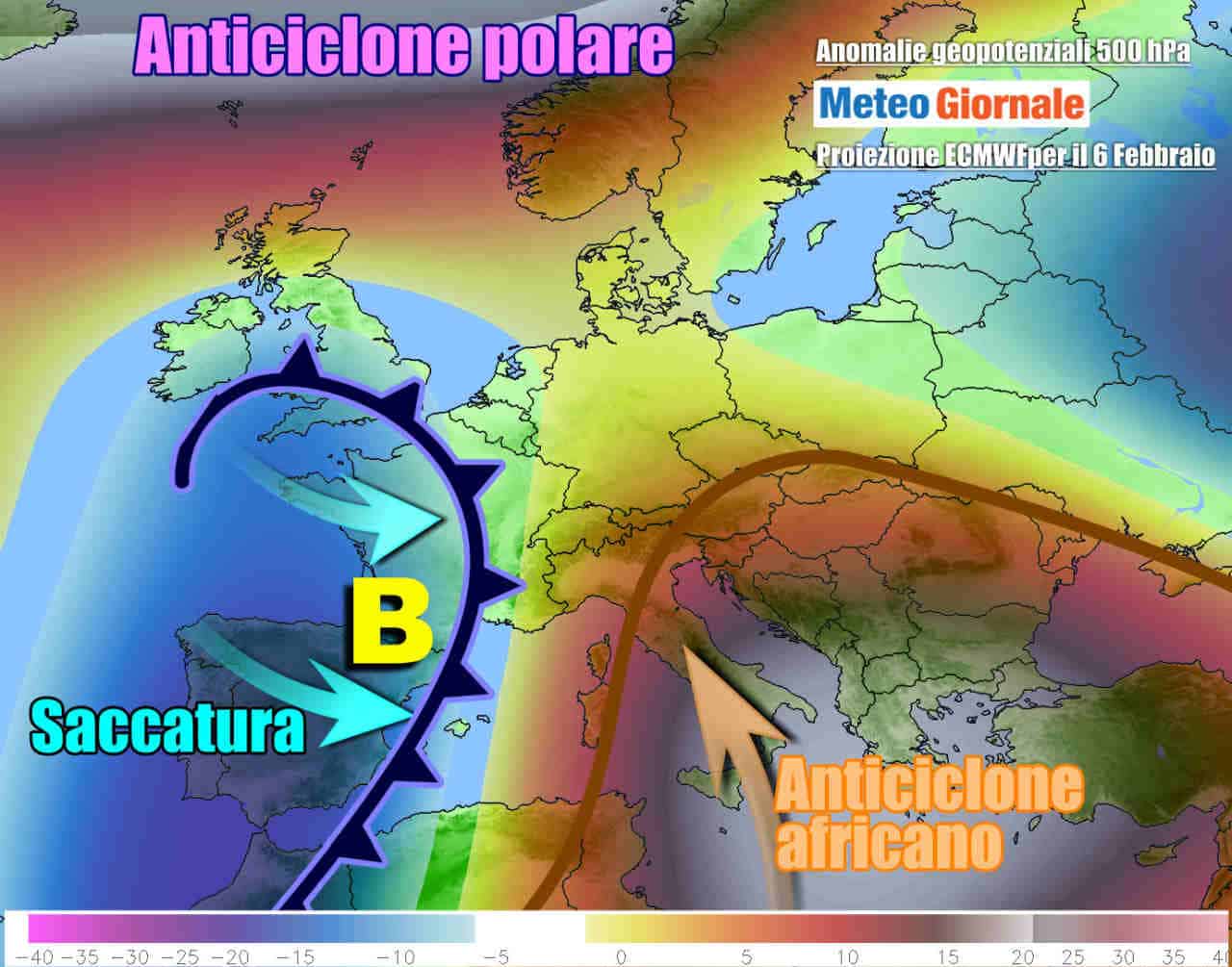 Scenario di previsione verso il weekend