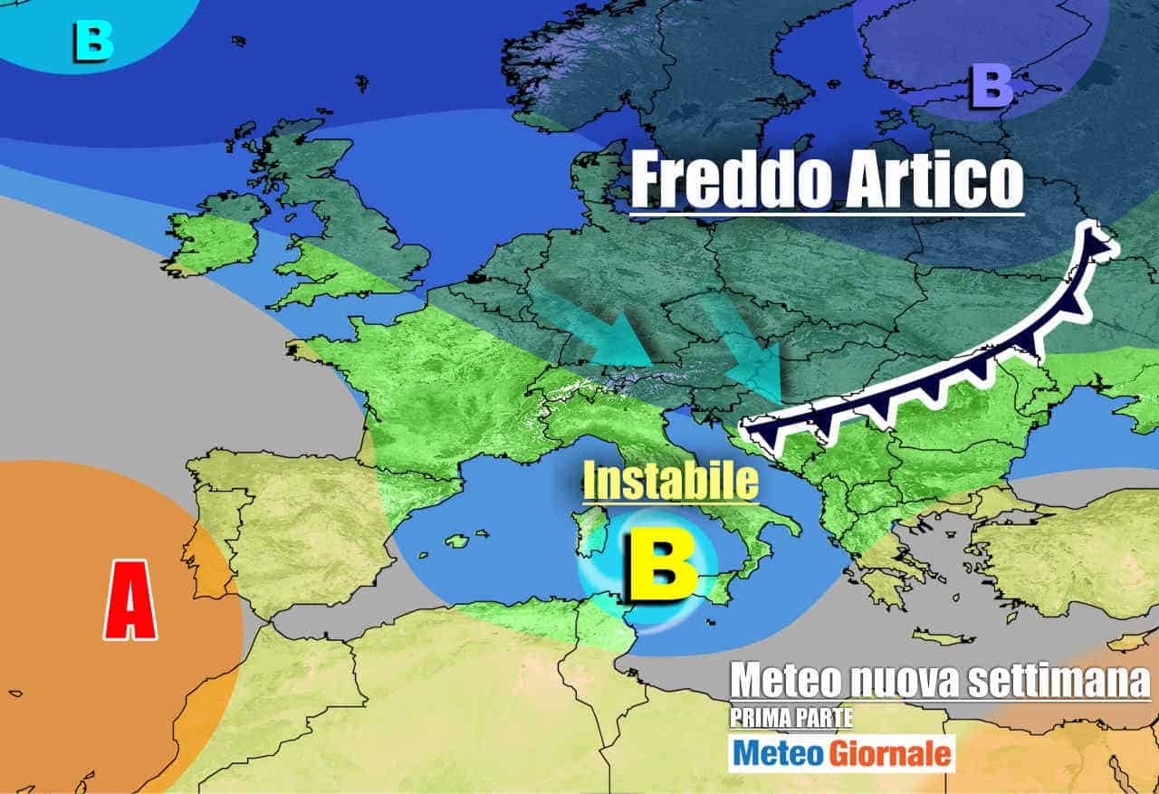 METEO Italia molto movimentato la prossima settimana, nuove perturbazioni