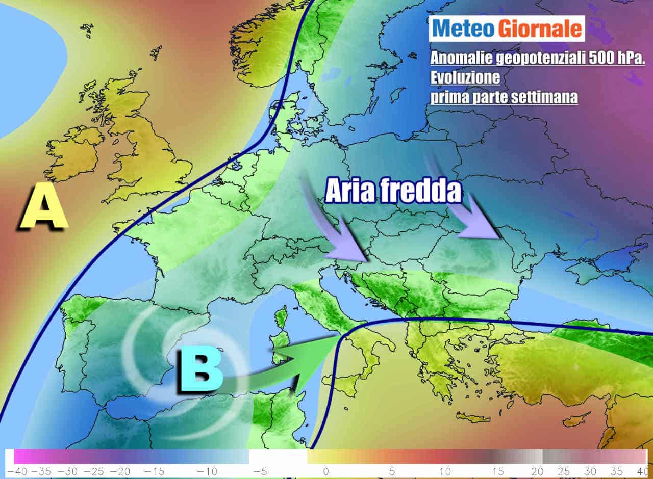 METEO Italia. Arriva nuova perturbazione, pioggia e neve in settimana