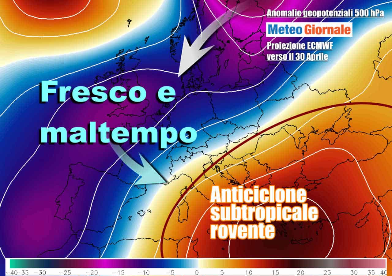 Meteo Esplosione CALDO estivo con RASOIATA FREDDA verso il Nord Italia