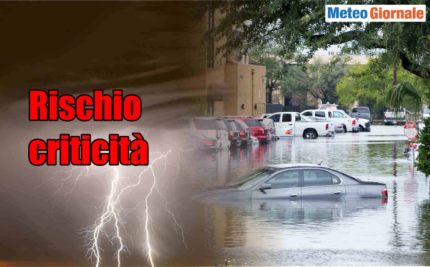 Meteo con PIOGGE eccessive, ALLUVIONI lampo sotto effetto contrasti termici
