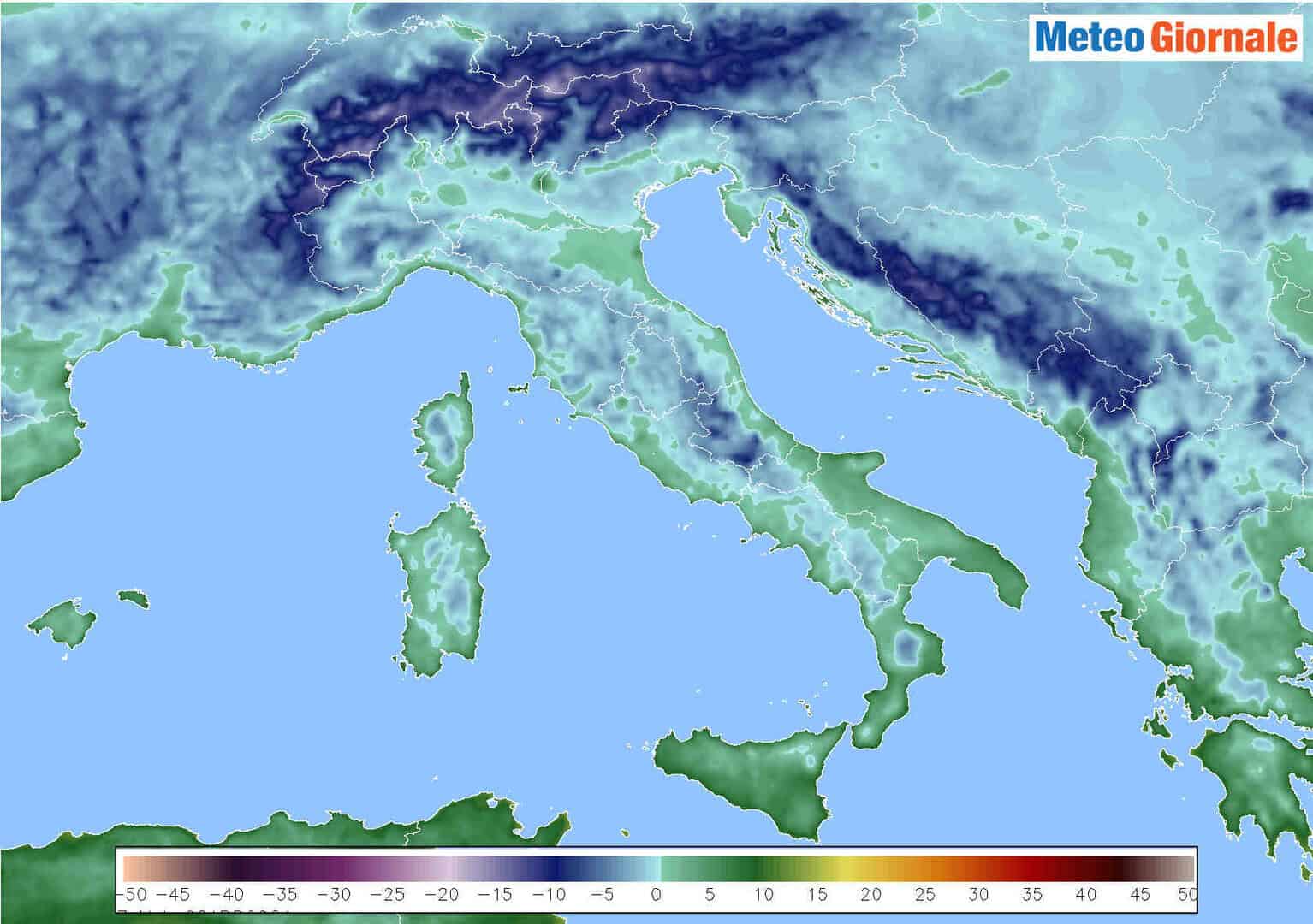 meteo con temperature basse italia base