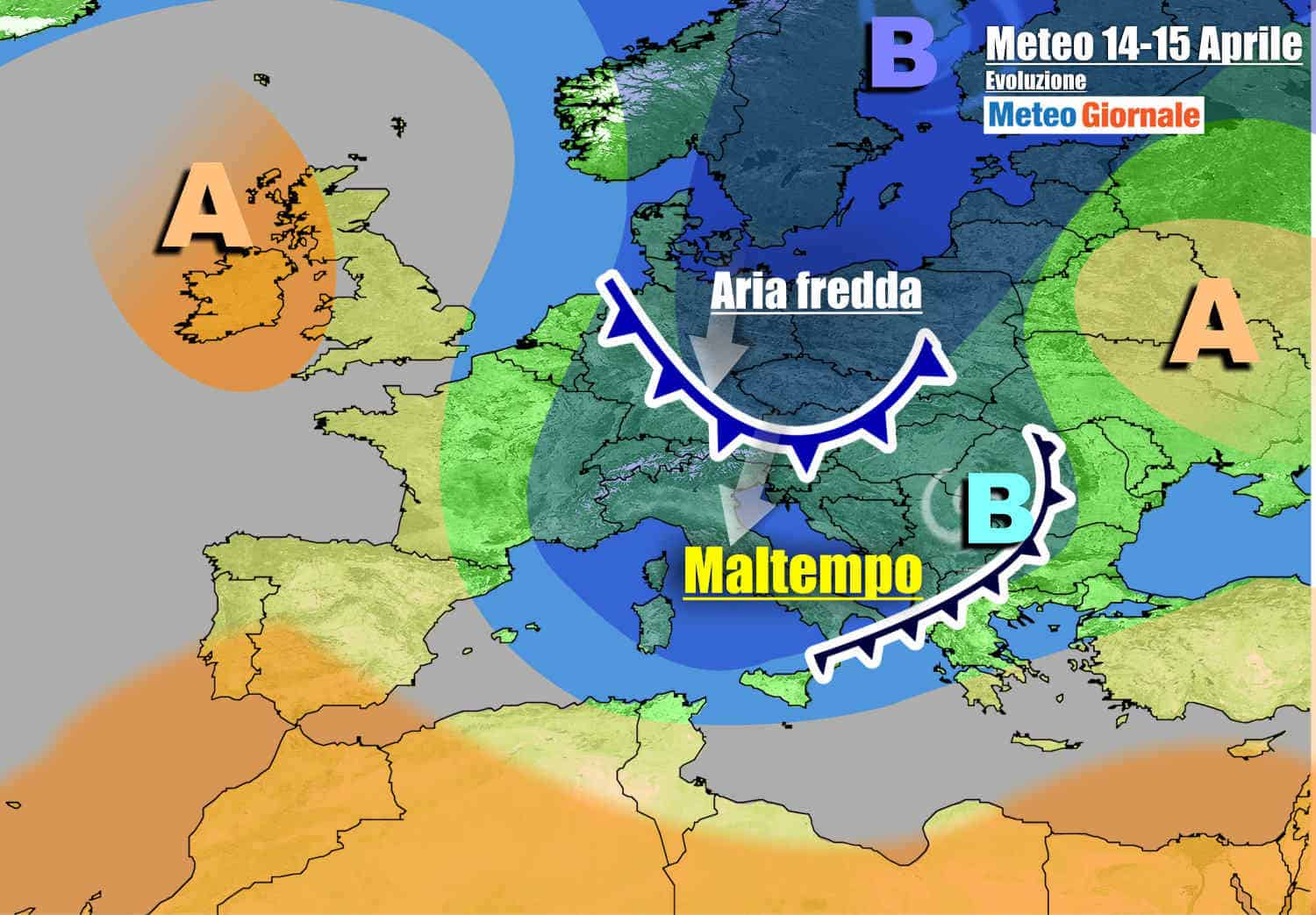 METEO con Maltempo su ITALIA. Quasi INVERNO: pioggia e neve. Freddo