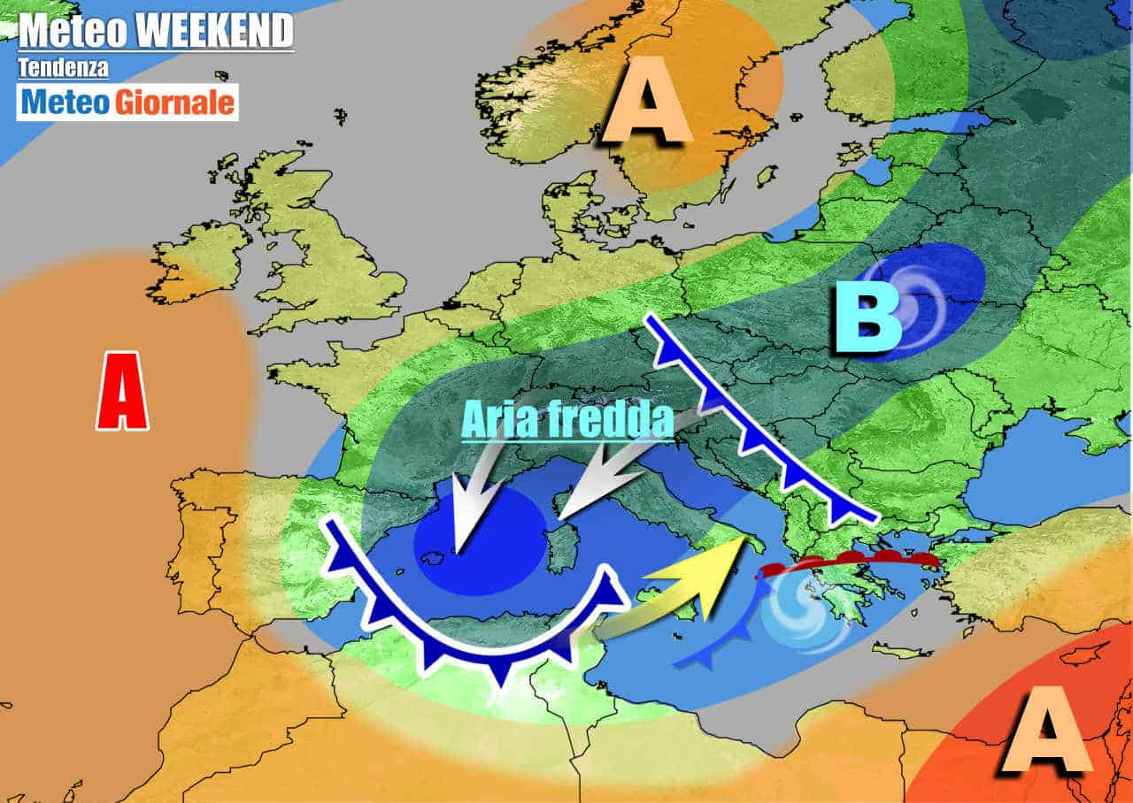 METEO 7 Giorni. Italia sotto il VORTICE FREDDO. Piogge, temporali, neve