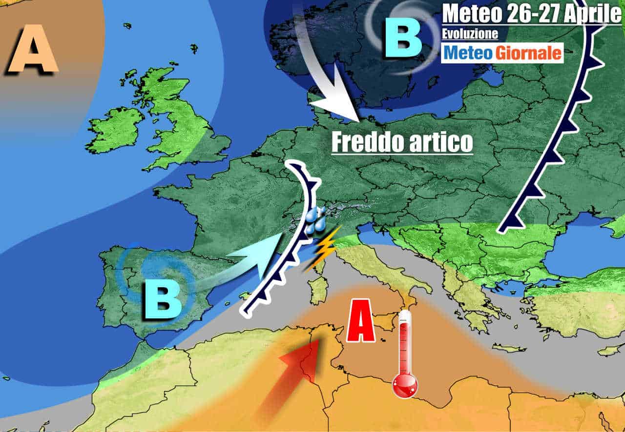 METEO 7 Giorni. Piogge e temporali da lunedì, ma Italia spaccata in due