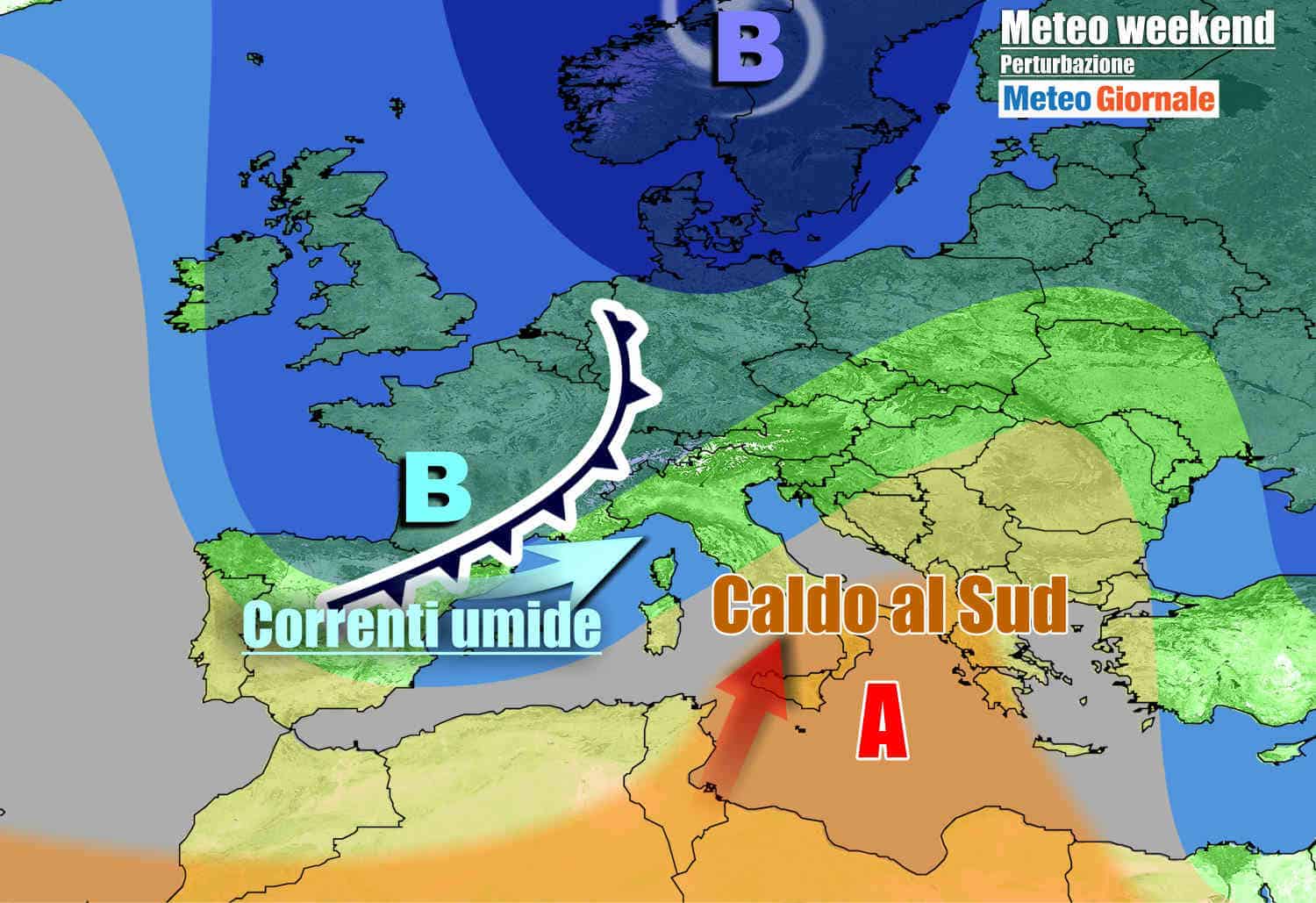 METEO verso il MALTEMPO su parte d’Italia, poi freddo e neve