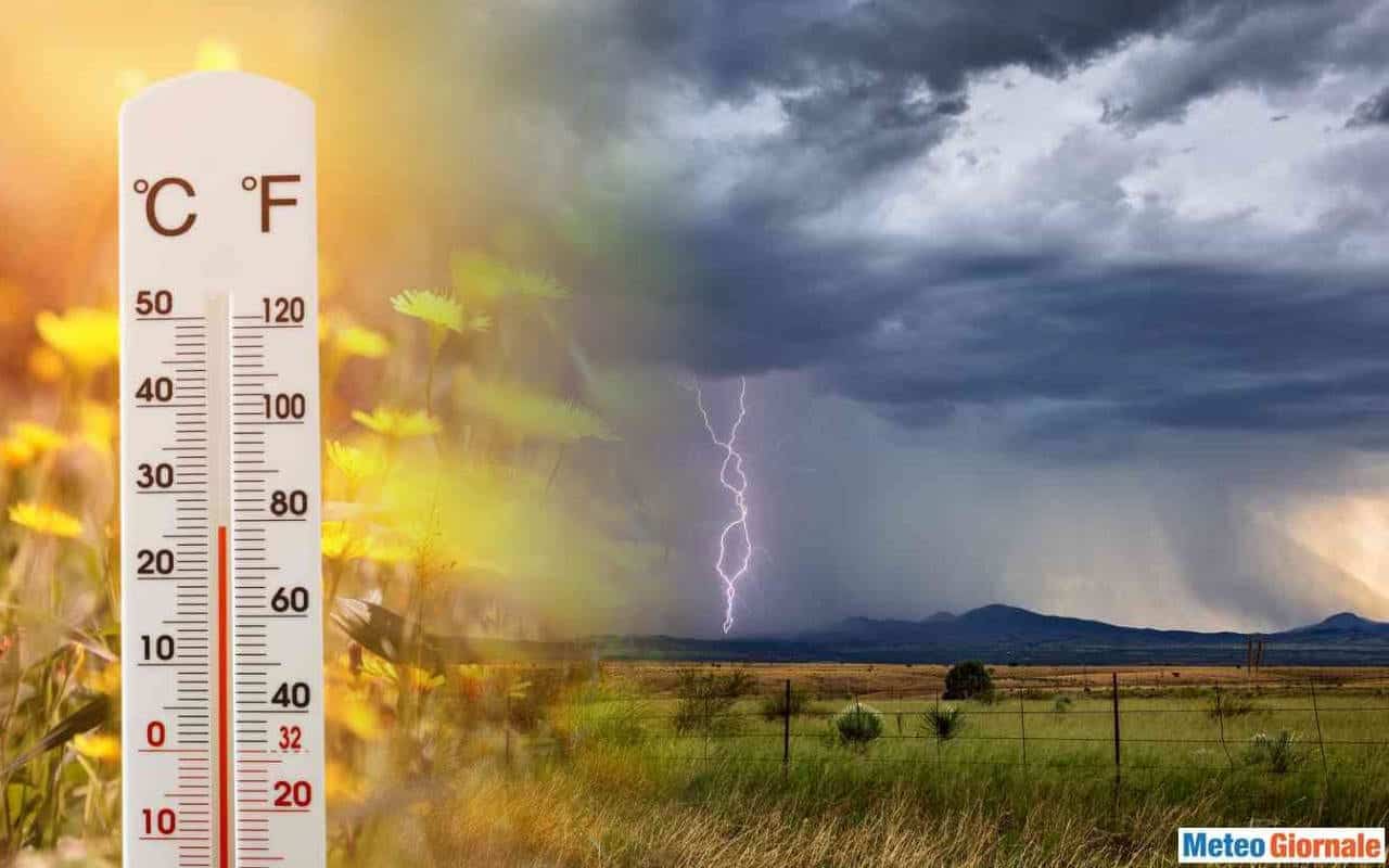 Meteo subito CALDO energia a FORTI TEMPORALI. Rischio Grandine
